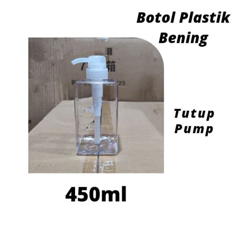 Jual Botol Pump Plastik Bening 450ml Botol Kosong Shampoo Hand