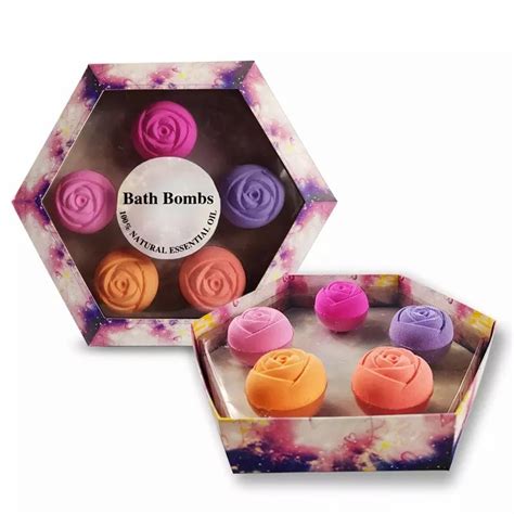 Wholesale Private Label 6 Piece Spa Birthday Rose Scented Bath Bombs