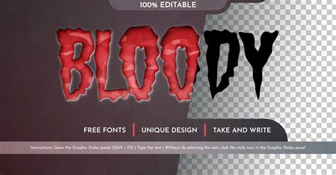 Emboss Bloody Editable Text Effect Font Style Layer Styles