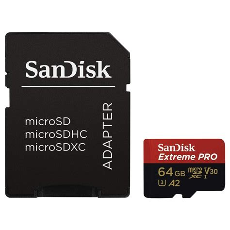 Sandisk 64gb Extreme Pro 170mbs Micro Sd Microsdxc Uhs I U3 A2 V30