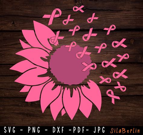 Sunflower Breast Cancer Svg Breast Cancer Svg Cancer Etsy