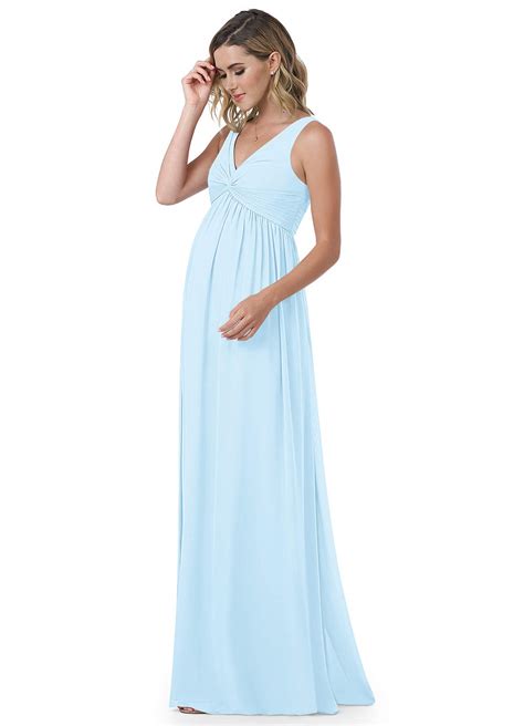 Azazie Yetta Sky Blue Maternity Bridesmaid Dresses Azazie