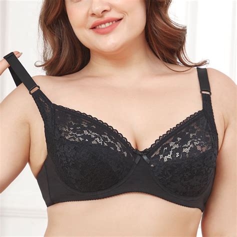 Parifairy Cotton Bra With Wire No Foam Plus Size Bra Cup D Solid Color