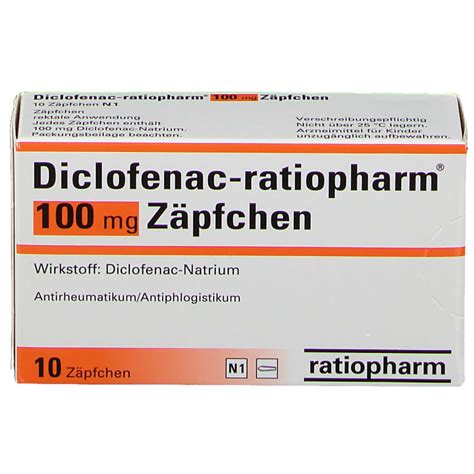 Diclofenac Ratiopharm Mg Z Pfchen St Mit Dem E Rezept Kaufen