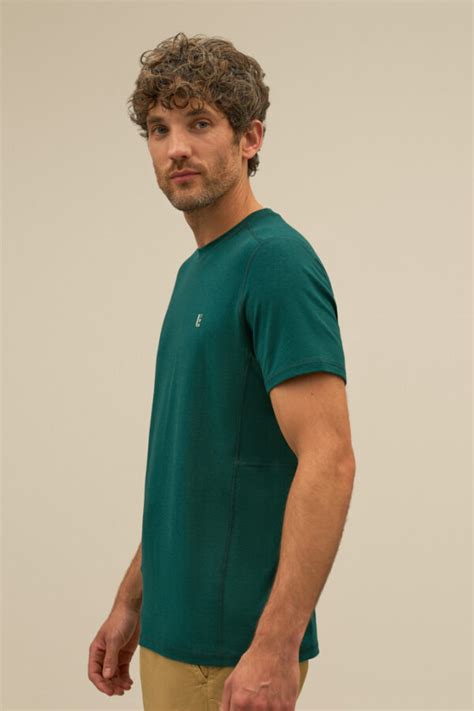 Air Panel Crew Neck T Shirt Green Bamboo Clothing