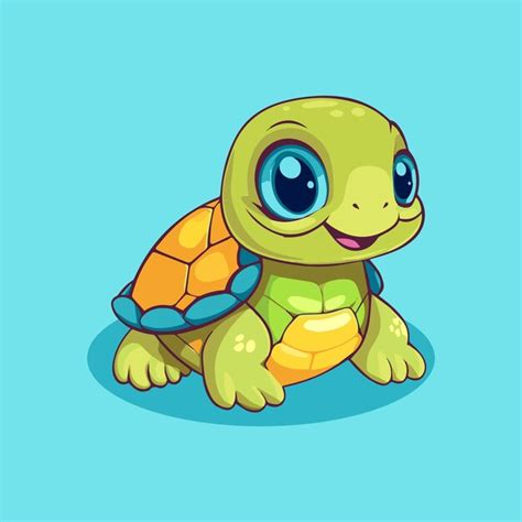 Arte Vectorial De La Tortuga Linda Estilo De Dibujos Animados