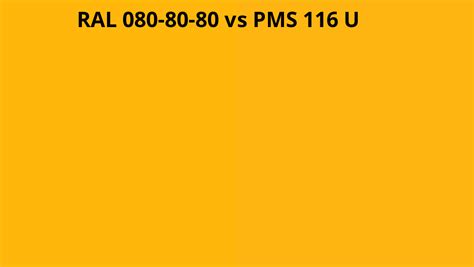 Ral 080 80 80 Vs Pms 116 U Ral Colour Chart Uk