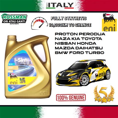 Genuine ENI 0W20 i-Sint Italy Super API SP CF 0W-20 4L Fully Synthetic ...