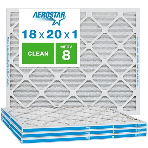 Aerostar 18x20x1 Merv 8 Pleated Air Filter 18x20x1 Box Of 4 Made In