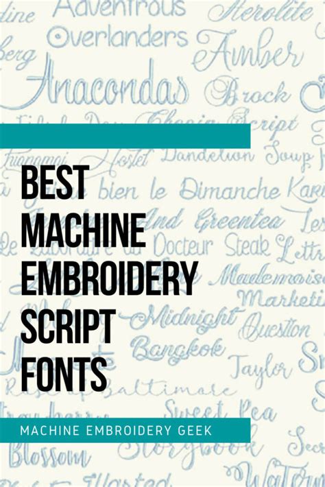 Best machine embroidery script fonts - Machine Embroidery Geek