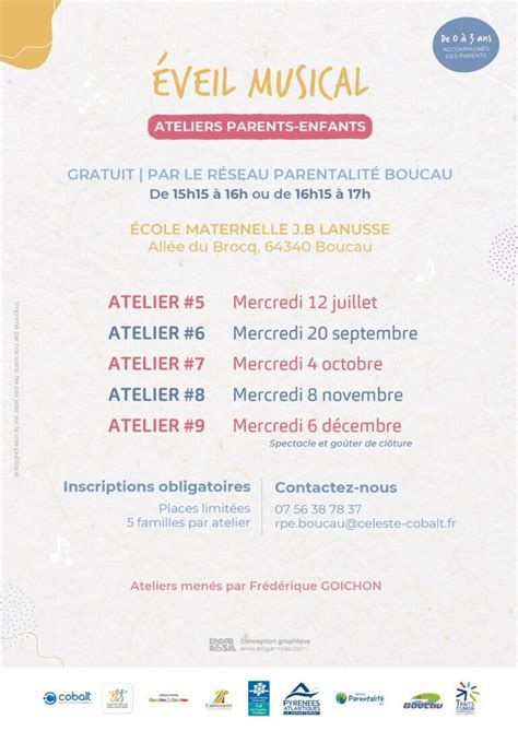 Atelier Parents Enfants Veil Musical Ans Mairie De Boucau