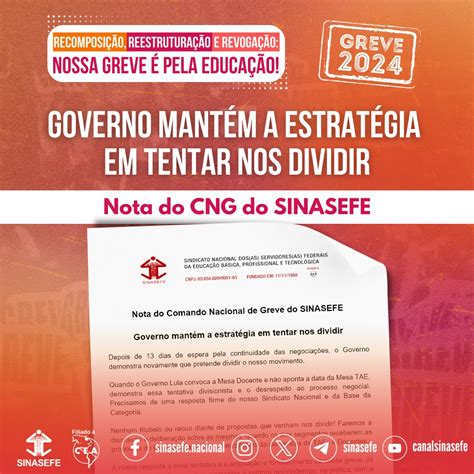 Nota Do Comando Nacional De Greve Do SINASEFE Sinasefe RN