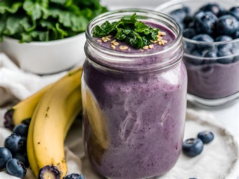 Tropical Blueberry Banana Smoothie With Kale Recipe Lettuce Grow