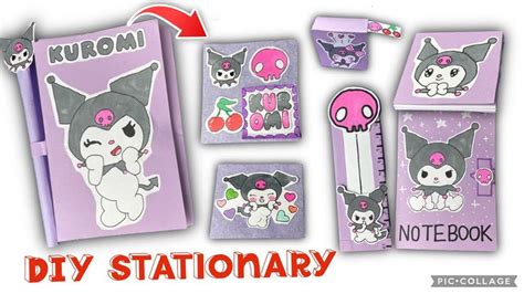 Diy Kuromi Stationary Set Kawaii Sanrio Handmade Back To School