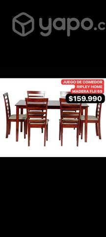 Comedor Ripley Home Madera Fiji Sillas Yapo Cl