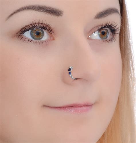 Nose Ring Silver, Nose Jewelry Piercing, Nose Hoop Silver, Nose Ring 18 ...