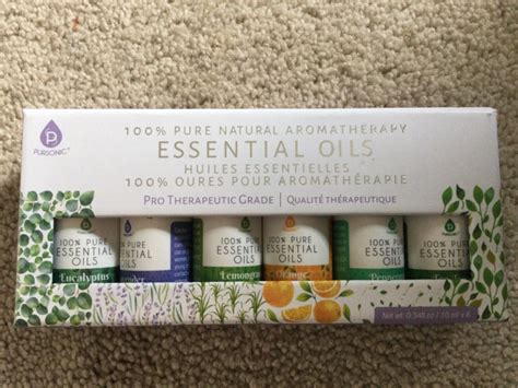 Pursonic Essential Oils 6 Pack T Set Pure Natural Aromatherapy 10ml