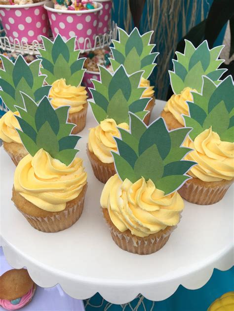 Printable Pineapple Tops Cupcake Toppers Cupcake Toppers For Etsy