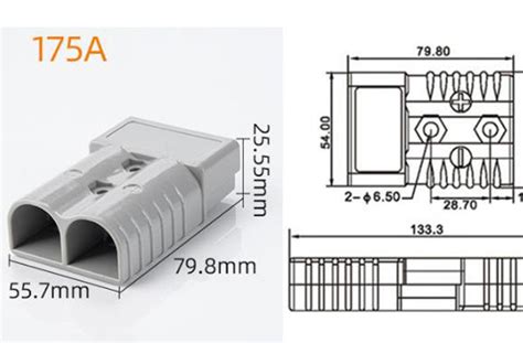 175A 180 180 40mm 6B S 6AWG DC Power Connector Electromann SA