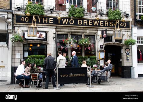 People Outside The Two Brewers Public House Monmouth Street Covent