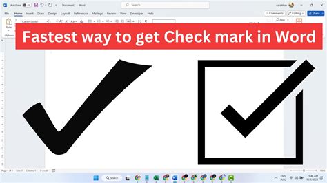 how to make tick mark in word