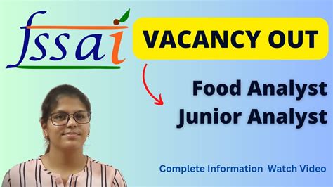 Fssai Junior Analyst And Food Analyst Exam Notification Released