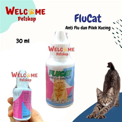 Jual Flucat Drop Obat Kucing Anti Flu Pilek Ingusan Bersin Flu Cat Ml