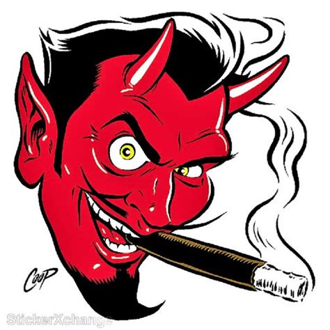 art sticker coop  facing devil head sticker decal cp classic