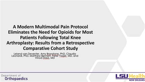 A Modern Multimodal Pain Protocol Eliminates The Need For Opioids For