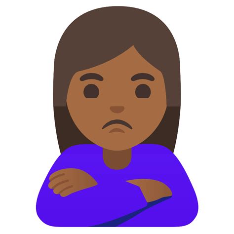 Woman Pouting Medium Dark Skin Tone Vector Svg Icon Svg Repo