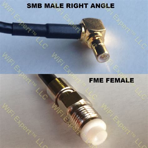 LMR100 SMB MALE ANGLE To FME FEMALE Coaxial RF Pigtail Cable RF