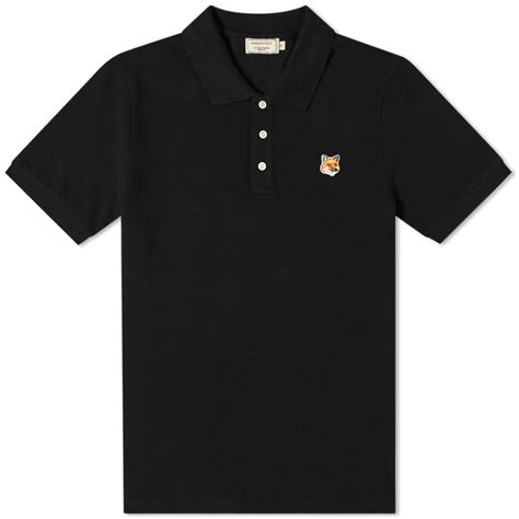 Maison Kitsun Fox Head Patch Polo Black End Us