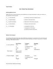 Unit Word Parts Assignment Pdf Docx Kala Perkins Unit I Word Parts