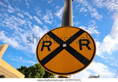 Railroad Crossing Sign Warning Signrailroad Crossing Stock Photo