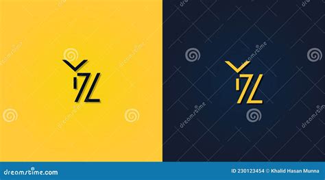 Minimalist Abstract Initial Letter Yz Logo Stock Vector Illustration