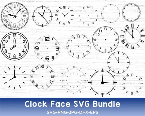 Clock Face SVG Bundle Clock Svg Clock Face Clipart Bundle Cut Files