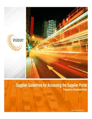 Fillable Online Supplier Guidelines For Accessing The Supplier Portal