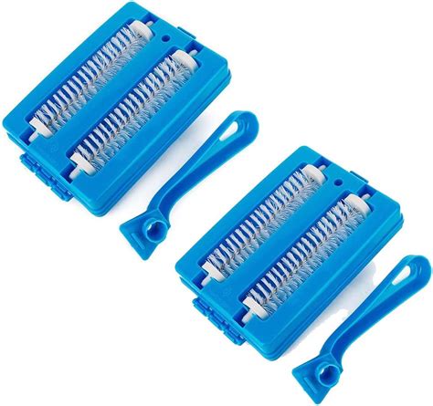 Kicode 2 Pack Double Brush Head Handheld Carpet Table Crumb Dirt Fur