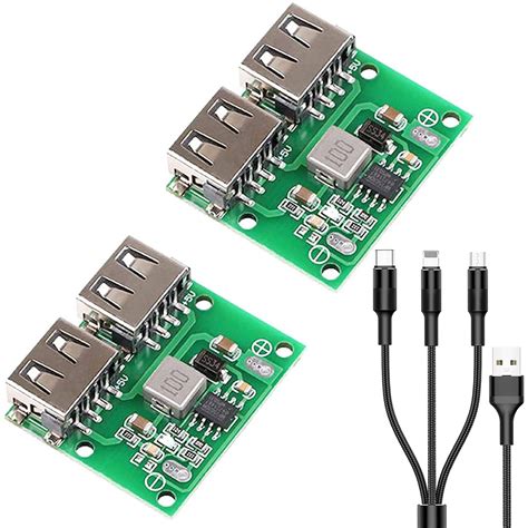 DKARDU 2 Pcs 9V 12V 24V To 5V Dual USB Output Buck Voltage Board USB DC