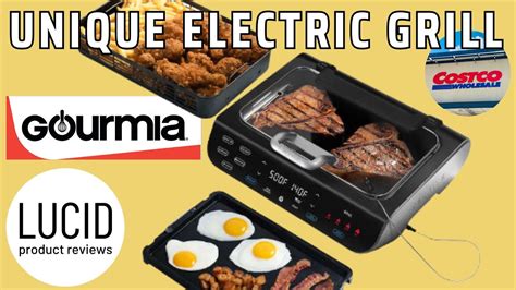 Gourmia Foodstation Smokeless Grill Griddle And Air Fryer With Integrated Temperature Probe