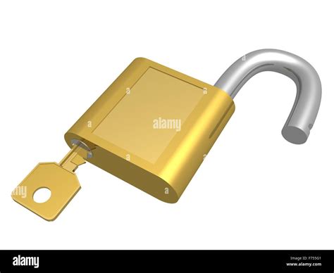 open lock  key  object stock photo alamy