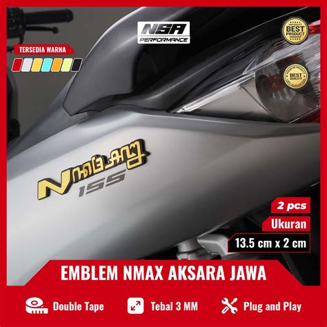 Jual NSA 2PCS EMBLEM NMAX AKSARA JAWA LOGO NMAX JAWA AKSARA JAWA 3D 2