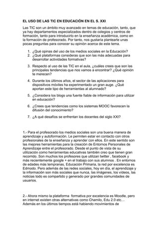 Entrevista En Red Social Educativa Scolartic PDF