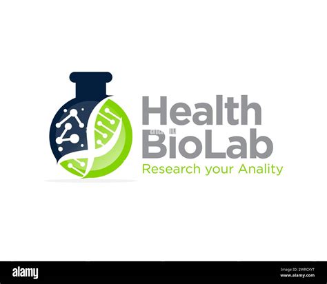 Health Bio Lab Logo Designs For Medical Research Logo Stock Vector