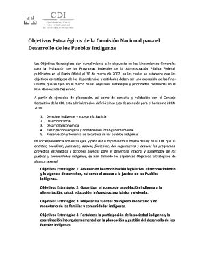 Fillable Online Objetivos Estrat Gicos De La Comisi N Nacional Para El