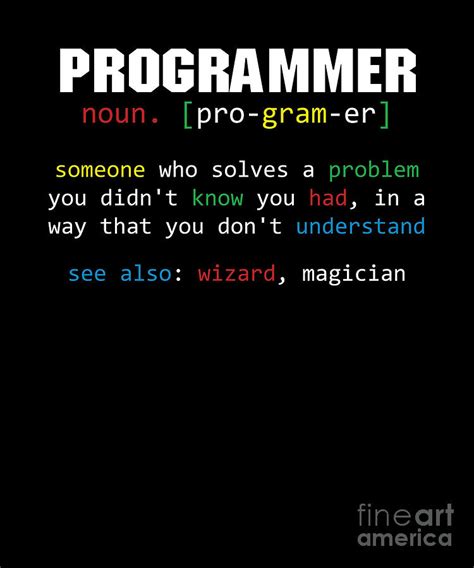 Programmer Definition Coder Programming Coding T Digital Art By