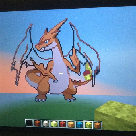 Charizard Mega Evolution Line Minecraft Pixel Art Pokémon Amino