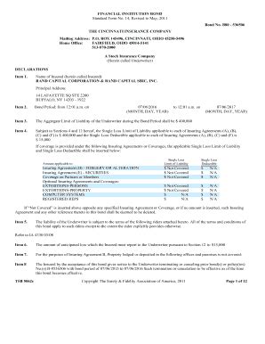 Fillable Online FINANCIAL INSTITUTION BOND Standard Form No 14