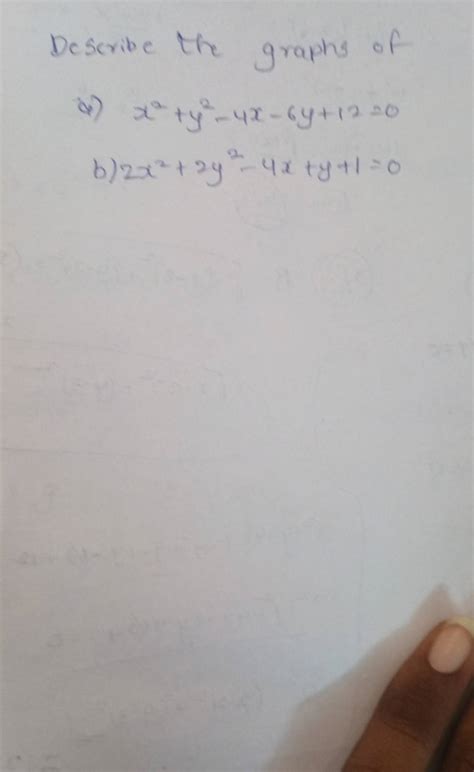 Describe The Graphs Ofd X2y2−4x−6y120b 2x22y2−4xy10 Filo