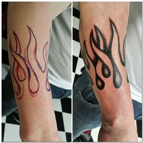 Negative Space Flame Tattoo